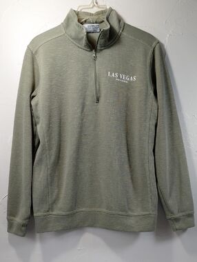 Las Vegas Nevada Sage Green Quarter-Zip Sweater Men's Medium